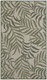 3' X 5' Ivory And Green Palm Leaf Indoor Outdoor Area Rug