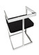26" Black and Silver Velvet and Stainless Steel Low Back Counter Height Bar Chair