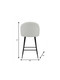 Set of Two 26" White and Black Fabric and Metal Low Back Counter Height Bar Chairs