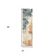 8' Beige Blue and Ivory Abstract Distressed Runner Rug With Fringe
