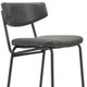 Set of Two 30" Black Faux Leather and Steel Low Back Bar Height Bar Chairs
