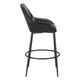 Set of Two 30" Black Faux Leather And Steel Bar Height Bar Chairs