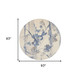 8' Ivory And Blue Floral Non Skid Round Rug