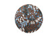 8' Brown Botanical Leaves Round Rug
