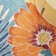 8' X 10' Blue Orange And Yellow Floral Area Rug