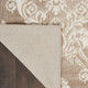 2' X 3' Ivory and Brown Damask Distressed Non Skid Area Rug
