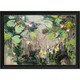 Water Lilies Summer Pond Brown Framed Print Wall Art
