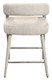 25" Ivory Metal and Fabric Low Back Counter Height Bar Chair