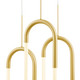 Gold Three Light Metal LED Dimmable Smart Enabled Chandelier