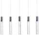 Silver And Clear Five Light Metal Dimmable Chandelier With Clear Shades
