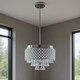Silver And Clear Nine Light Crystal Dimmable Chandelier With Clear Shades