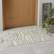 3' X 5' Cream and Beige Abstract Distressed Indoor Outdoor Area Rug