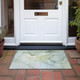 2' X 3' Green Abstract Washable Non Skid Indoor Outdoor Area Rug