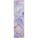2' X 8' Gray and Purple Abstract Washable Non Skid Indoor Outdoor Runner Rug