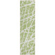 8' Runner Green and White Abstract Washable Non Skid Indoor Outdoor Runner Rug