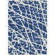 10' X 14' Blue And White Abstract Washable Indoor Outdoor Area Rug