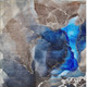 3' X 5' Blue Abstract Washable Non Skid Indoor Outdoor Area Rug