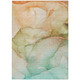 9' X 12' Teal Abstract Washable Non Skid Indoor Outdoor Area Rug