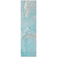 8' Runner Teal Abstract Washable Non Skid Indoor Outdoor Runner Rug
