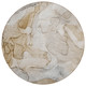 8' Round Beige Round Abstract Washable Non Skid Indoor Outdoor Area Rug