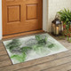 3' X 5' Olive Green Abstract Washable Non Skid Indoor Outdoor Area Rug