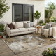 5' X 8' Brown and Gray Abstract Washable Non Skid Indoor Outdoor Area Rug