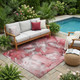 5' X 8' Merlot Abstract Washable Non Skid Indoor Outdoor Area Rug