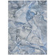 8' X 10' Blue and Gray Abstract Washable Non Skid Indoor Outdoor Area Rug