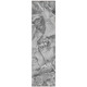 8' Runner Gray and Ivory Abstract Washable Non Skid Indoor Outdoor Runner Rug