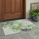3' X 5' Green Abstract Washable Non Skid Indoor Outdoor Area Rug