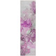 8' Runner Gray and Purple Abstract Washable Non Skid Indoor Outdoor Runner Rug