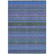 3' X 5' Blue and Green Striped Washable Non Skid Indoor Outdoor Area Rug