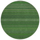 8' Round Fern Green Round Striped Washable Non Skid Indoor Outdoor Area Rug