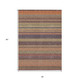 3' X 5' Orange Striped Washable Non Skid Indoor Outdoor Area Rug