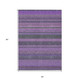 5' X 8' Purple Striped Washable Non Skid Indoor Outdoor Area Rug