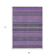 8' X 10' Purple Striped Washable Non Skid Indoor Outdoor Area Rug