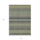 5' X 8' Sage Striped Washable Non Skid Indoor Outdoor Area Rug
