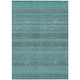 3' X 5' Turquoise Striped Washable Non Skid Indoor Outdoor Area Rug