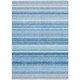 8' X 10' Blue Striped Washable Non Skid Indoor Outdoor Area Rug