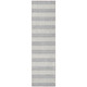 8' Runner Gray and Ivory Striped Washable Non Skid Indoor Outdoor Runner Rug