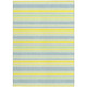 8' X 10' Blue and Yellow Striped Washable Non Skid Indoor Outdoor Area Rug