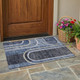 2' X 3' Blue and Black Abstract Washable Indoor Outdoor Area Rug