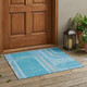 3' X 5' Teal Abstract Washable Indoor Outdoor Area Rug