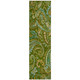 8' Runner Green Paisley Washable Non Skid Indoor Outdoor Runner Rug