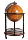 22" Brown Solid Wood Round Rolling Bar Cart