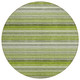 8' Round Fern Green Round Striped Washable Non Skid Indoor Outdoor Area Rug