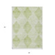 3' X 5' Mint Green Geometric Washable Non Skid Indoor Outdoor Area Rug
