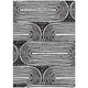3' X 5' Black and White Abstract Washable Non Skid Indoor Outdoor Area Rug