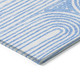 8' Runner Blue and White Abstract Washable Non Skid Indoor Outdoor Runner Rug