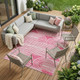 8' X 10' Blush Abstract Washable Non Skid Indoor Outdoor Area Rug
